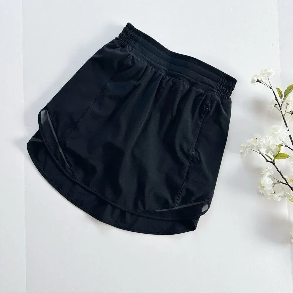 NEW Lululemon Woman’s Hotty Hot High-Rise Skirt *Long Black Skort Short Size 2